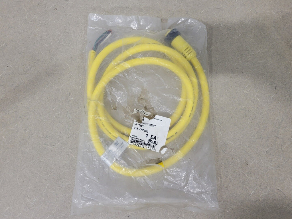 DANIEL WOODHEAD 6 ft 16/4 Cordset, 4 Pin Female, 41108 