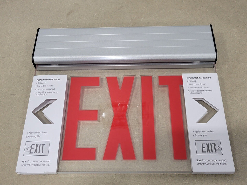 LITHONIA LIGHTING Edge Lit LED Exit Sign Red EDG 1 R EL SD M6