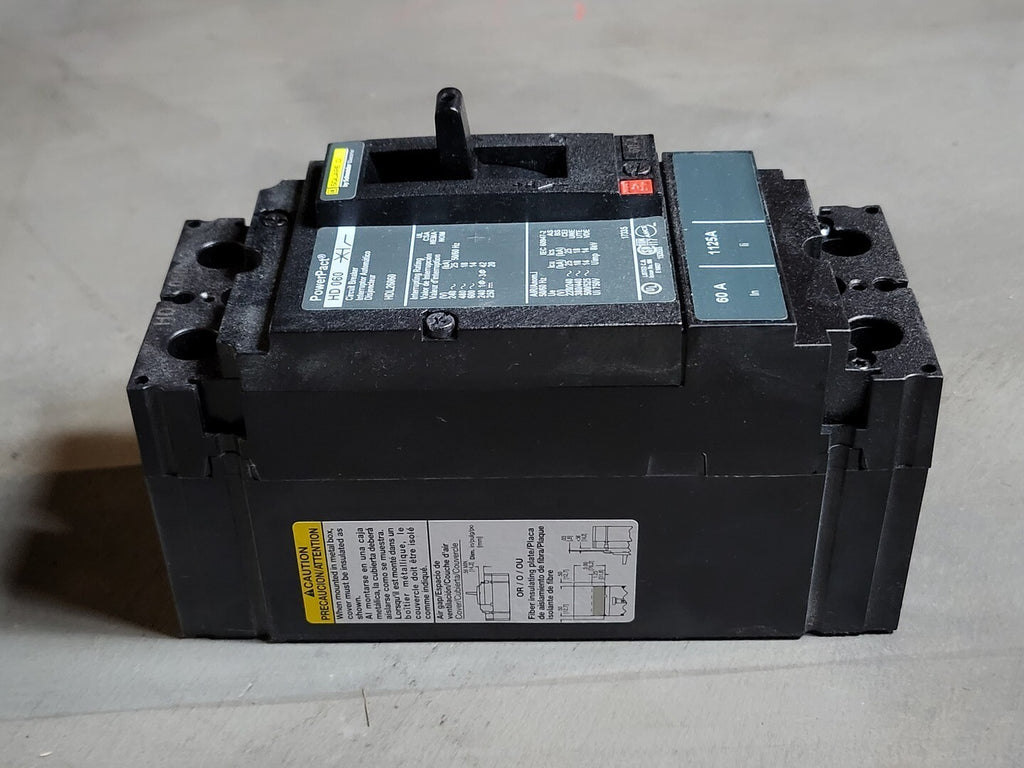 SQUARE D 60 Amp, 2 Pole, 600 volts Circuit Breaker HDL26060