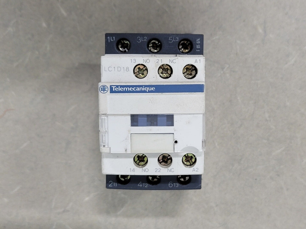 TELEMECANIQUE 18 Amp, 3 Pole, 1NO+1NC, 24 VAC Coil Contactor LC1D18B7
