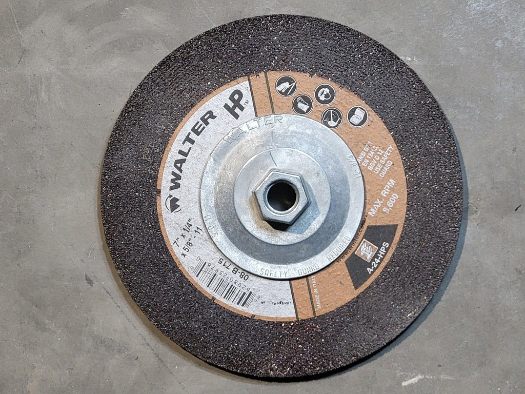 WALTER Grinding Wheel: 7"x1/4"x5/8"-11 08B715 (Box of 8)