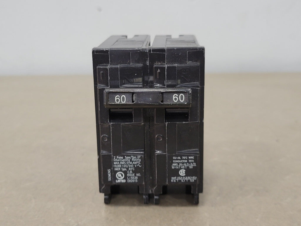SIEMENS 60 Amp, 2 Pole, 120/240 Volts Circuit Breaker Q260