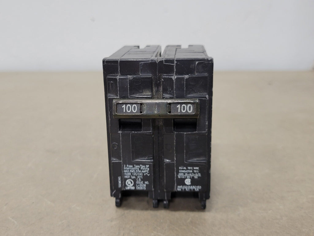SIEMENS 100 Amp, 2 Pole, 120/240 Volts Circuit Breaker Q2100