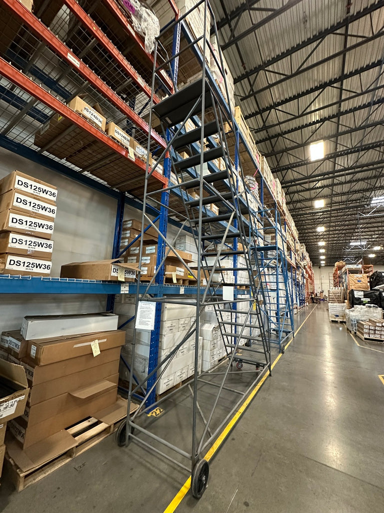 MASTERLINE 15 ft - 6 in. 16-Step Rolling Ladder L16HRL