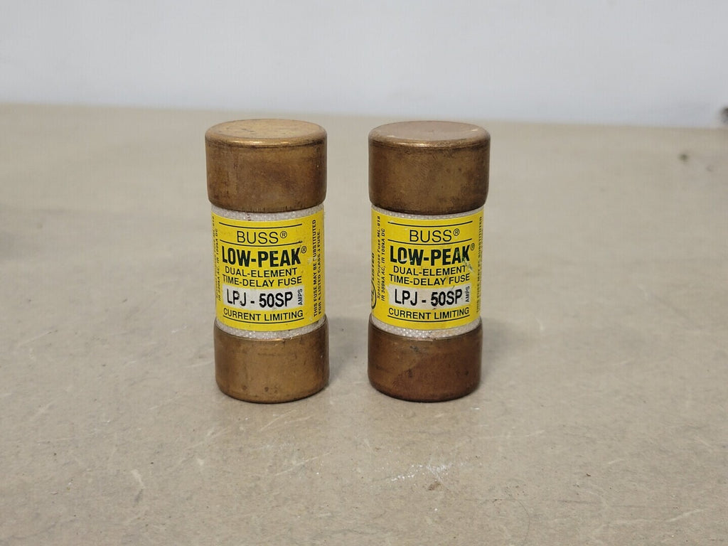 BUSSMANN 50 Amp Class J Time Delay Fuse LPJ-50SP (Lot of 2)