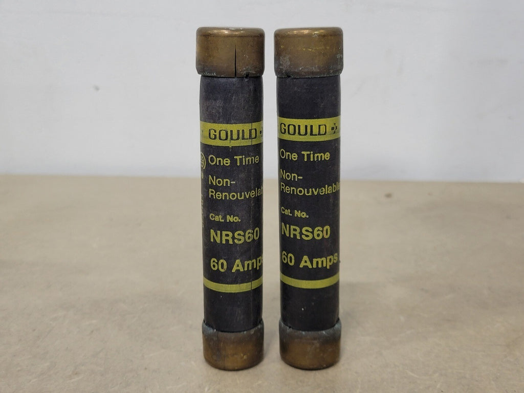 GOULD SHAWMUT 60 Amp One-Time Fuse NRS60 (Lot of 2)