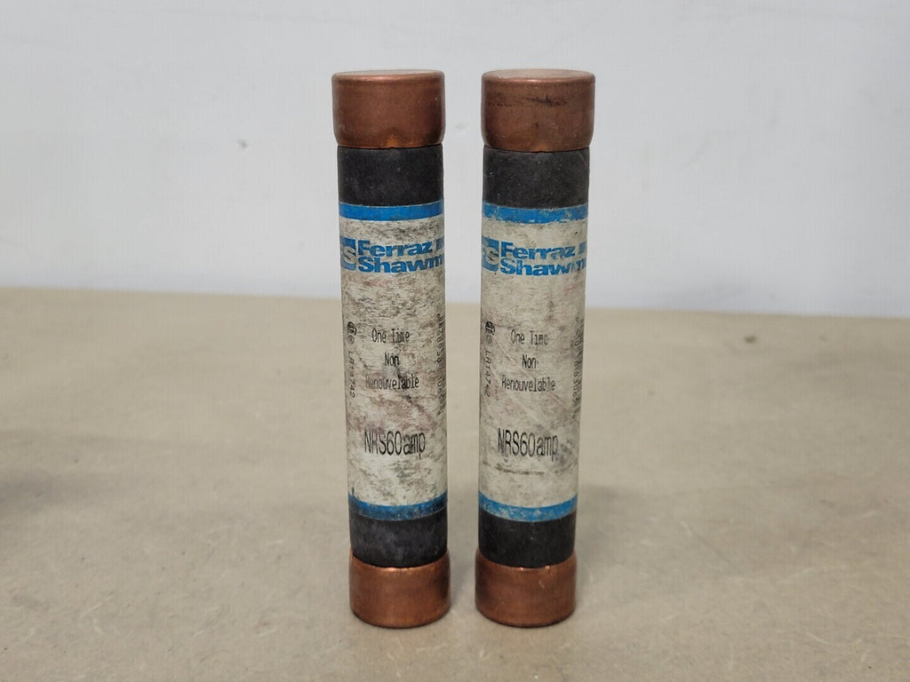 FERRAZ SHAWMUT 60 Amp One-Time Fuse NRS60 (Lot of 2)