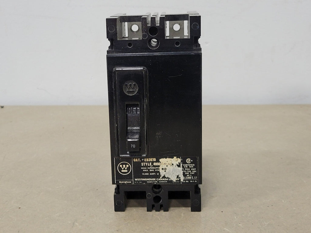 WESTINGHOUSE 70 Amp, 2 Pole, 240 Volts Circuit Breaker EB2070