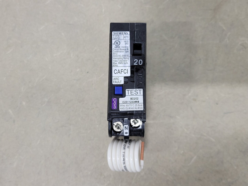 SIEMENS 20 Amp, 1 Pole, 120/240 Volts Circuit Breaker QA120AFCCSA (Box of 10)