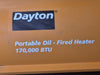 DAYTON 170,000 BTU Portable Oil Fire Heater 3VE51H