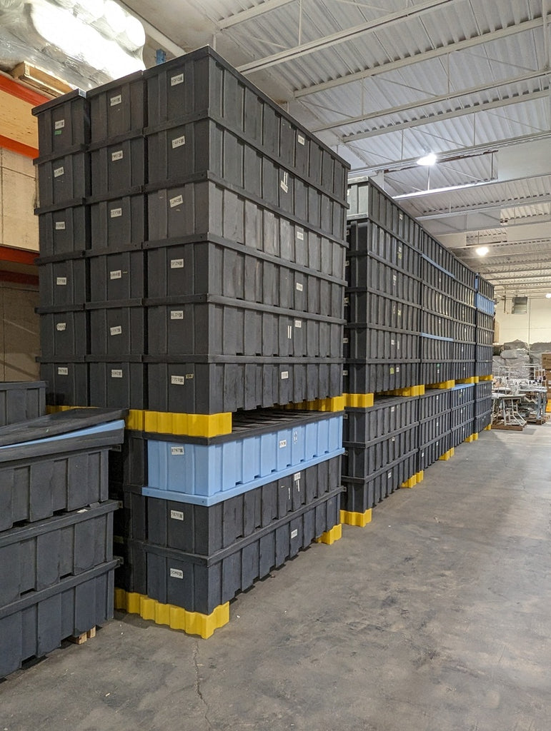Stacking Storage Bins with Separators
