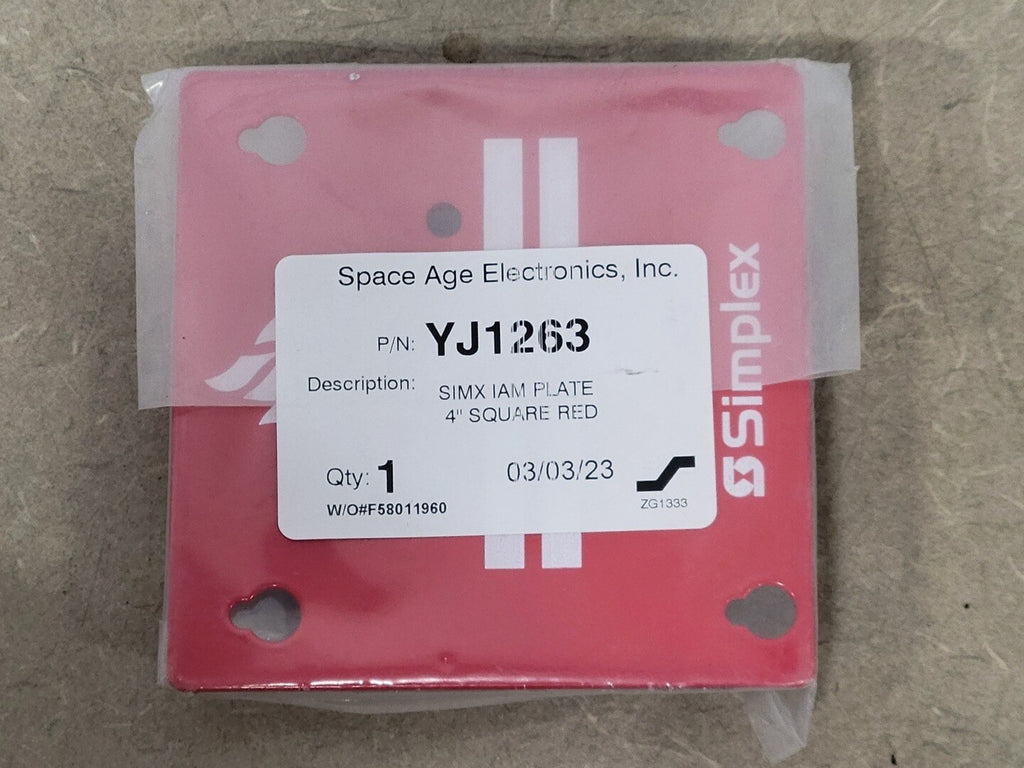 SIMPLEX SIMX IAM Plate 4" Squared Red YJ1263