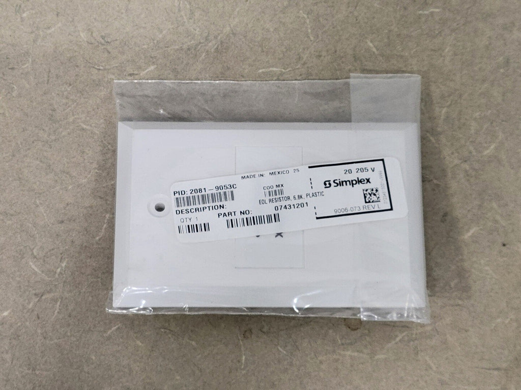 SIMPLEX End-Of-Line Resistor 6.8K, 24V DC, 0.02A, 2081-9053C, P/N 07431201 (Box of 22)