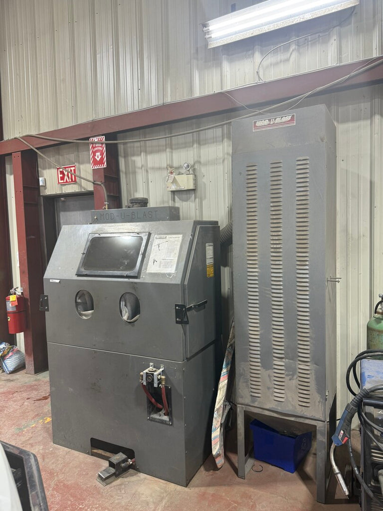 MOD-U-BLAST 600 CFM Suction Dry Blast Cabinet & Dry Filter S4836-6FH w/ Hopper
