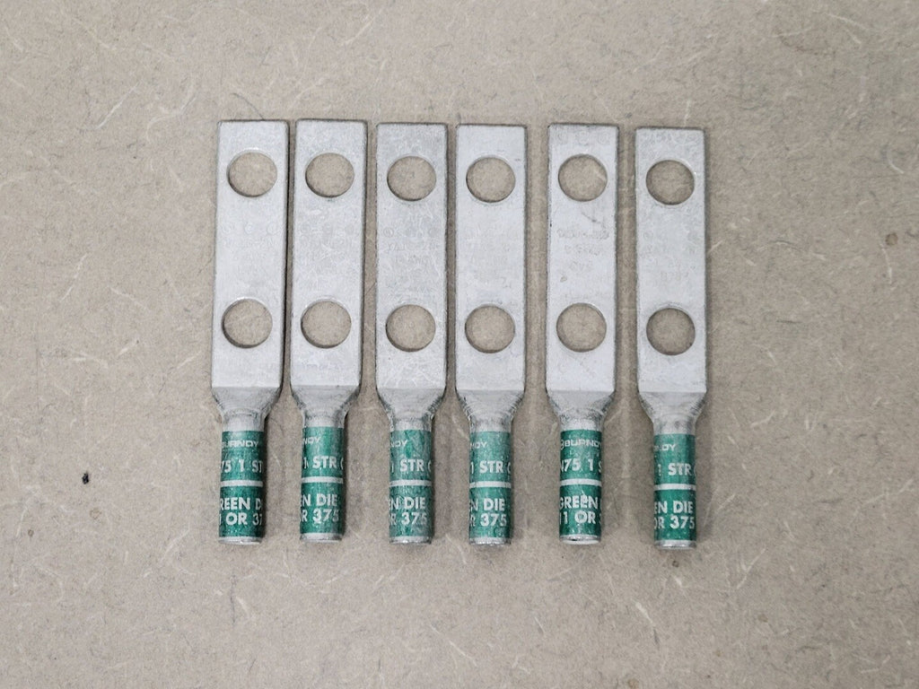 BURNDY 1 STR, 2 Hole Long Barrel Compression Lug YA1C-2N (Box of 6)