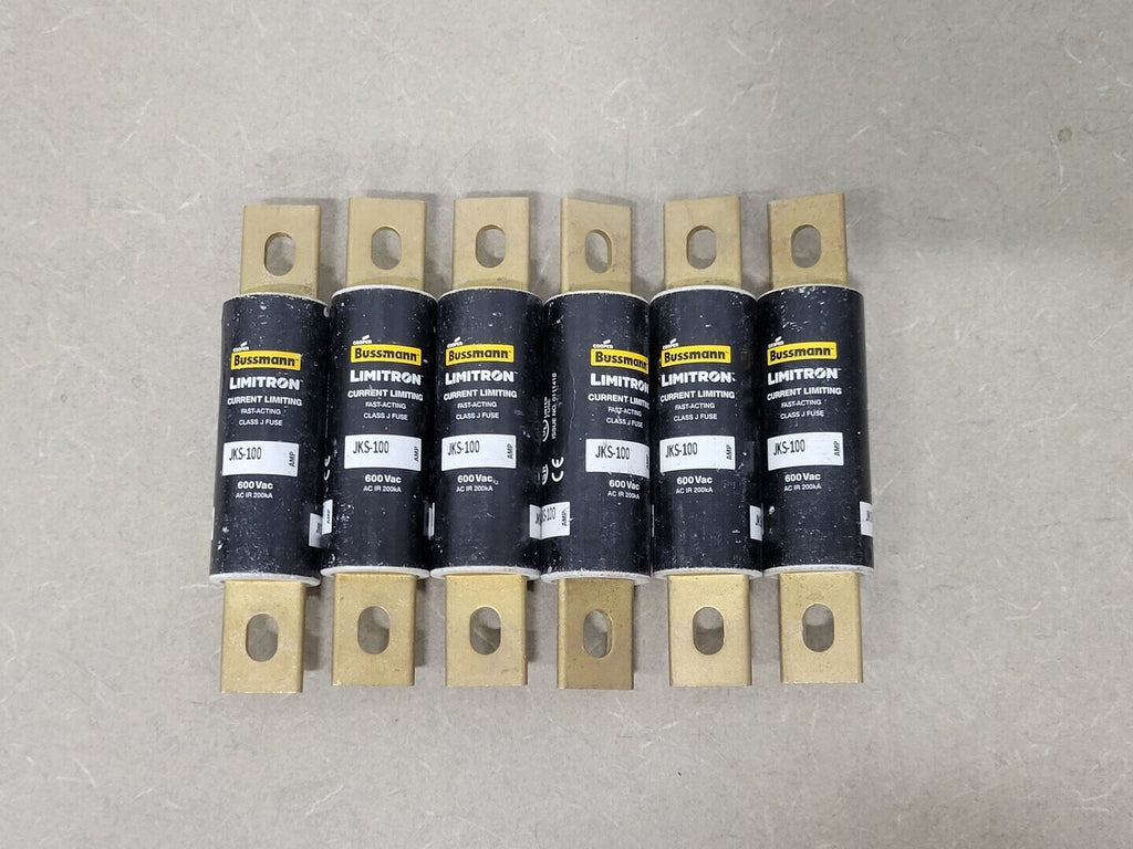 BUSSMANN Limitron 100Amp Class J Fast Acting Fuse JKS-100 (Lot of 6)