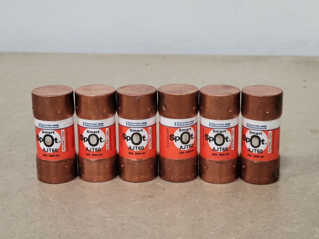 FERRAZ SHAWMUT SmartSpot Amp-Trap 2000 60 Amp Class J Time Delay Fuse  AJT60 (Lot of 6)