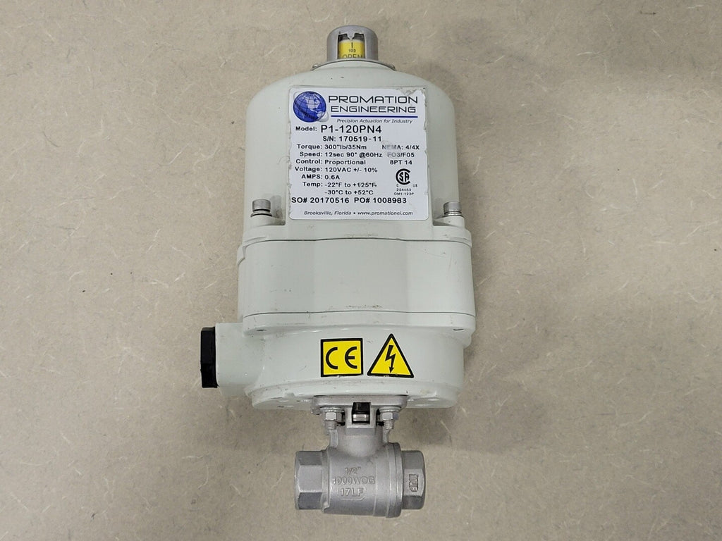 PROMATION ENGINEERING 120VAC, 300in-lb, Electric Actuator P1-120PN4
