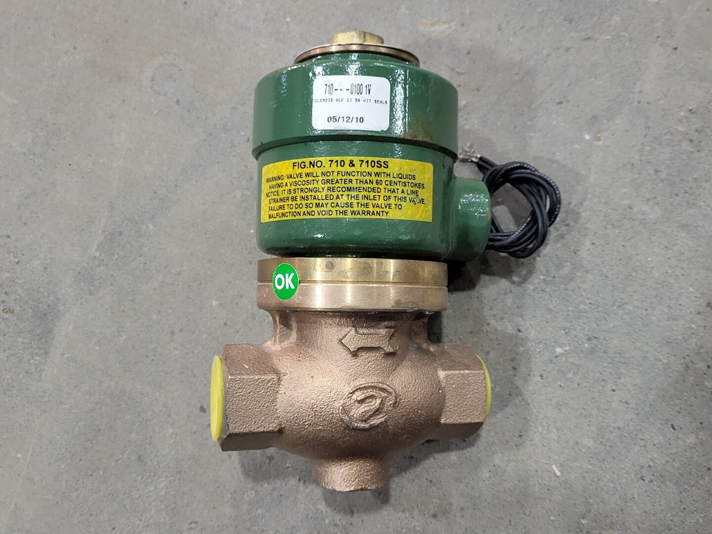 SOLENOID SOLUTIONS 1" Brass Solenoid Valve 120V/60Hz 0-105 Psi, 710-01001V, Z6214BBV