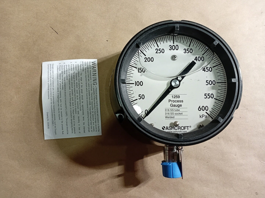 ASHCROFT 4.5", 600kPa Pressure Process Gauge 45 1259SL 04L