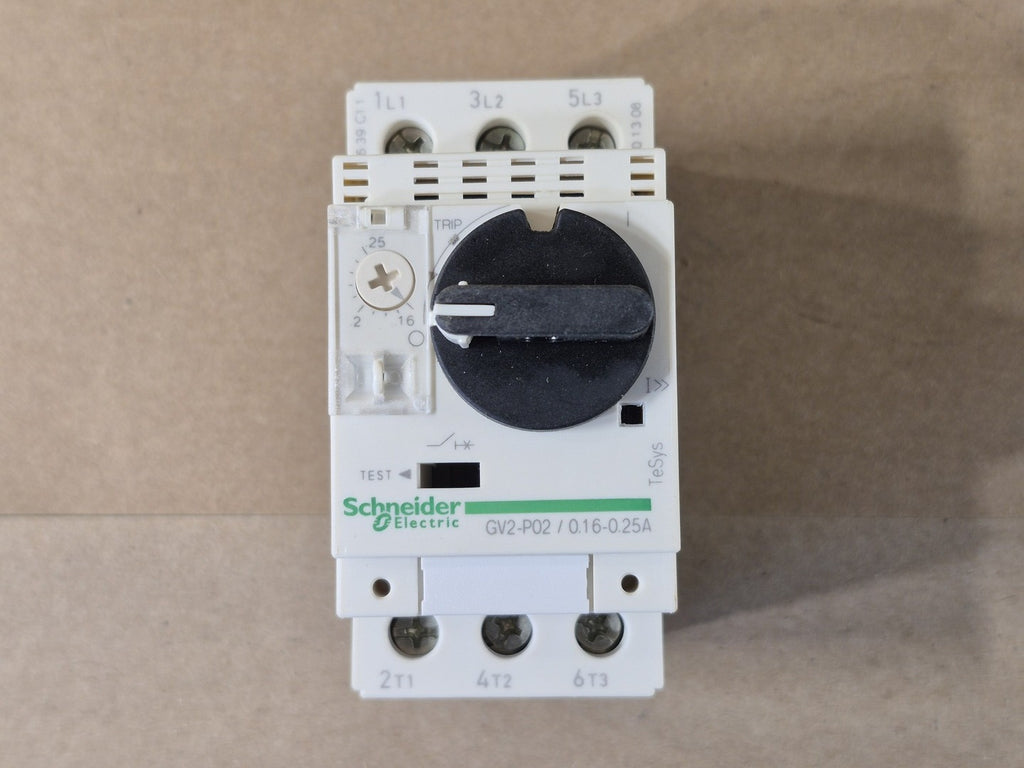 SCHNEIDER ELECTRIC 0.16-0.25 Amps, 3 poles, 600 volts Motor Protection Circuit Breaker GV2-P02