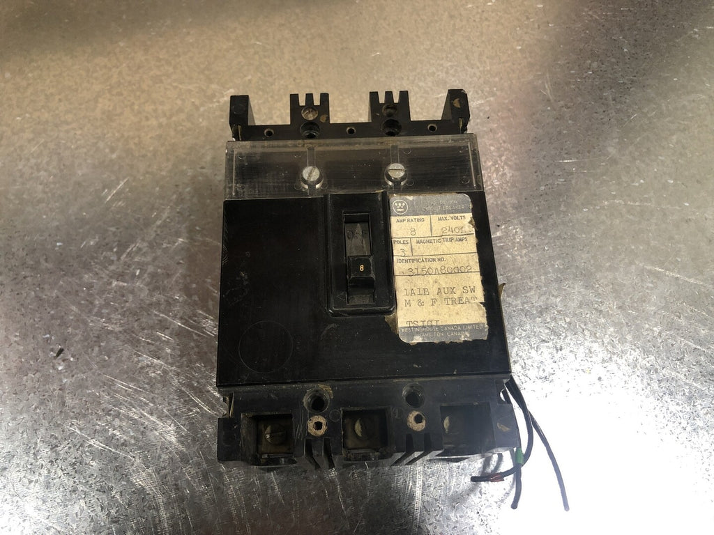 WESTINGHOUSE 8 Amp, 3 Pole, 240 volts Circuit Breaker 3150A80G02