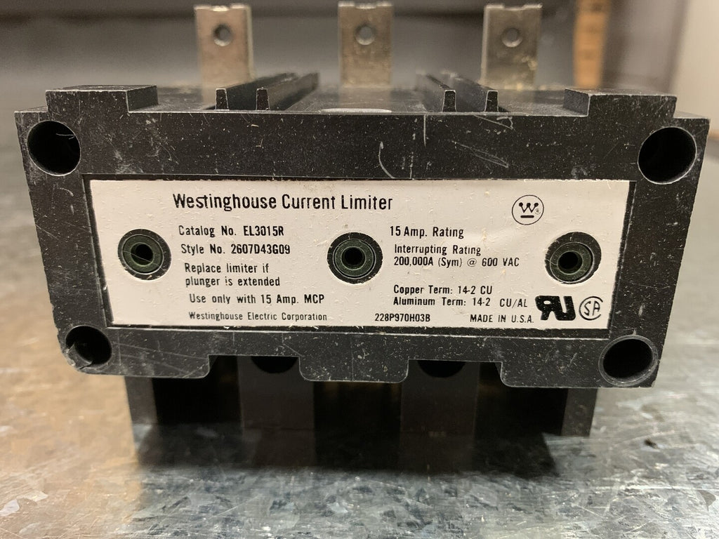 WESTINGHOUSE 15 Amp, 3 Pole, 600 Volts Circuit Breaker Current Limiter EL3015R