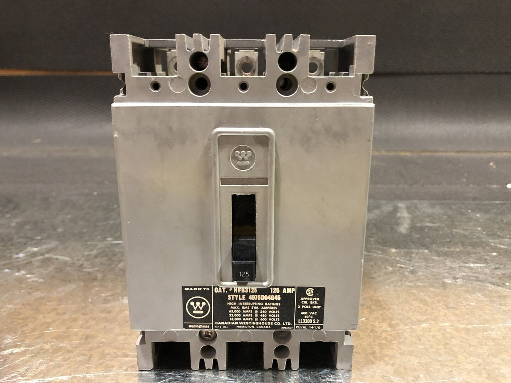WESTINGHOUSE 125 Amp, 3 Pole, 600 volts Circuit Breaker HFB3125