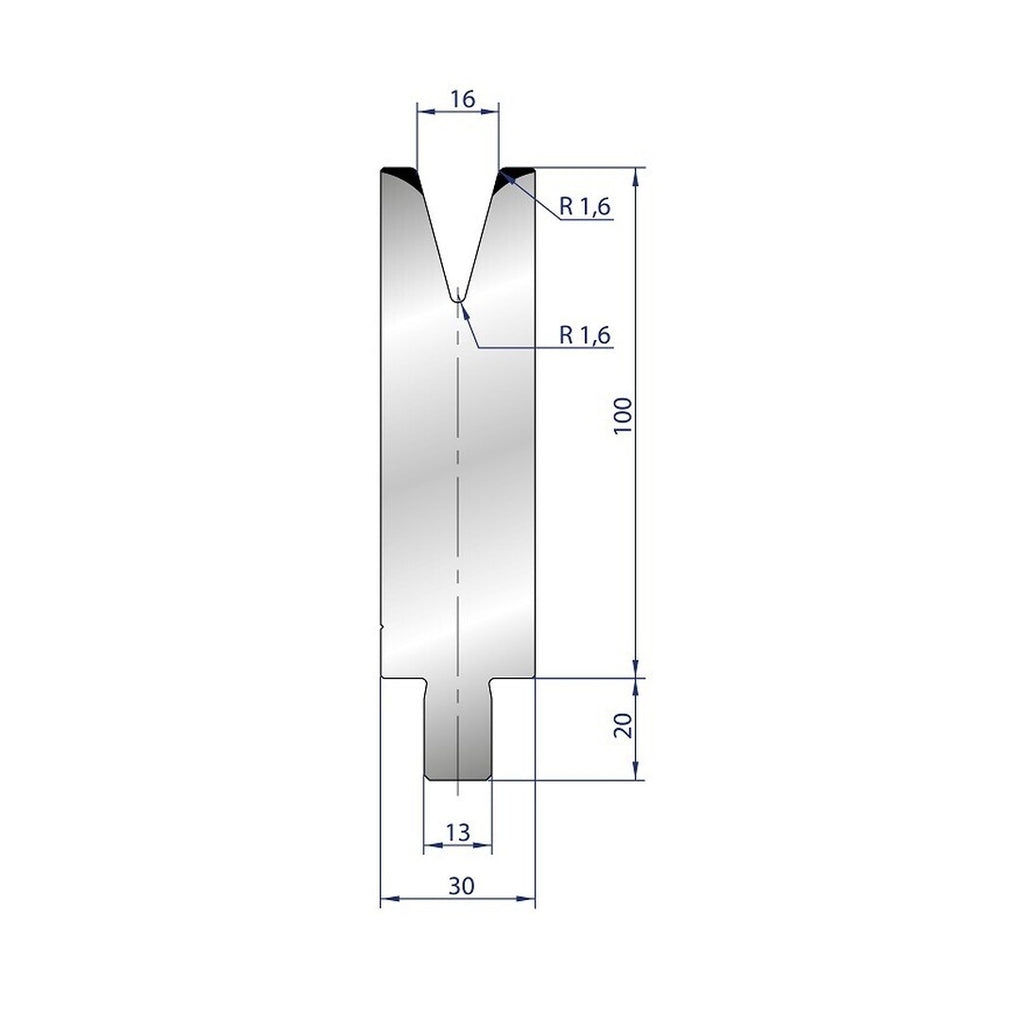 EUROSTAMP Part No. 3210 @ 100mm 30 Degree Single V Die