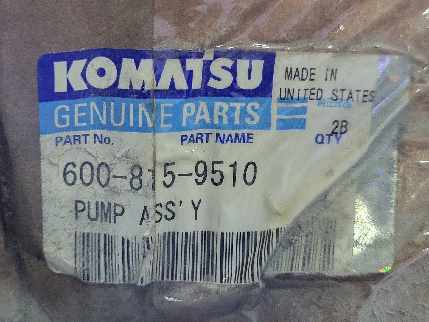 KOMATSU Pump Assembly 600-815-9510