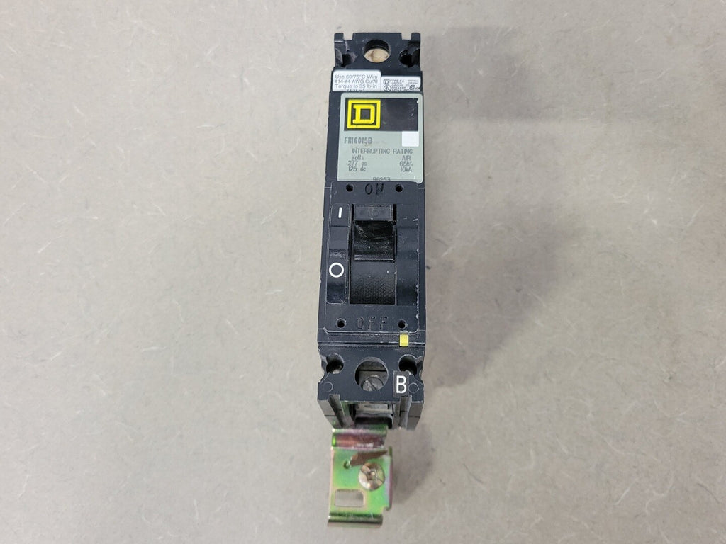 SQUARE D 15 Amp, 1 Pole, 277 volts Circuit Breaker FH16015B
