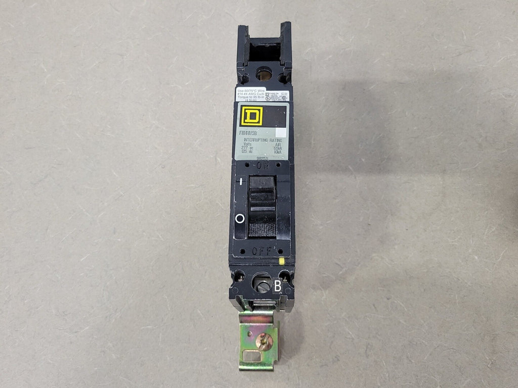 SQUARE D 15 Amp, 1 Pole, 277 volts Circuit Breaker FH16015B