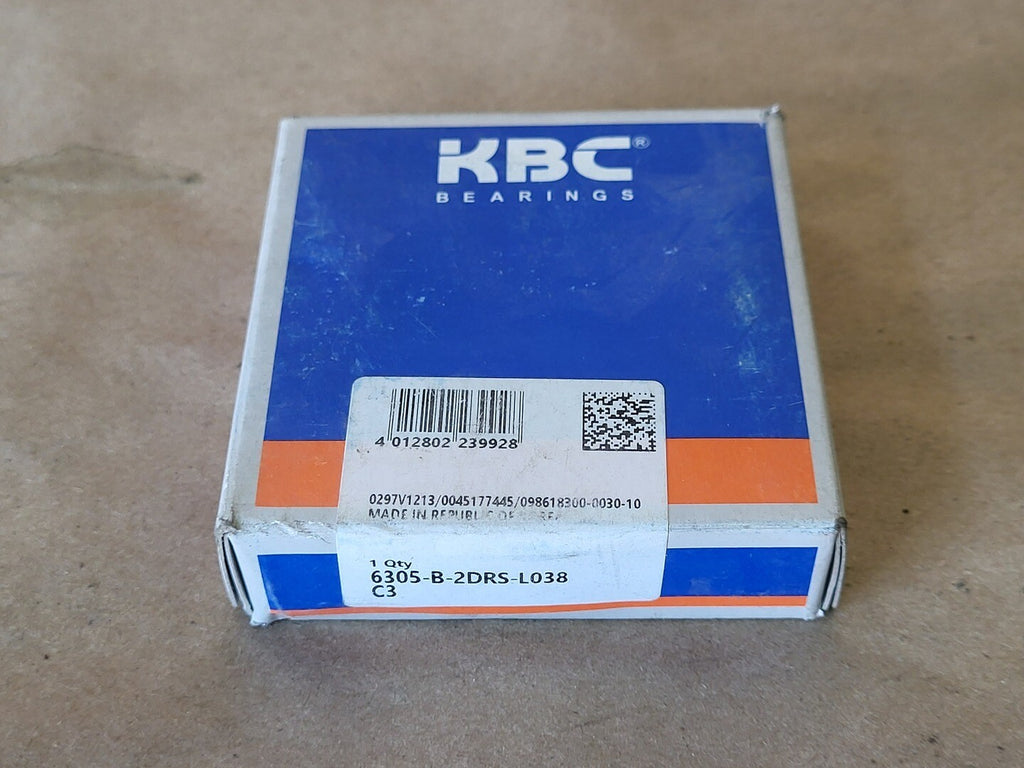 KBC Radial Ball Bearing 25mm ID x 62mm OD x 17mm W,  KBC 6305-B-2DRS-L038-C3
