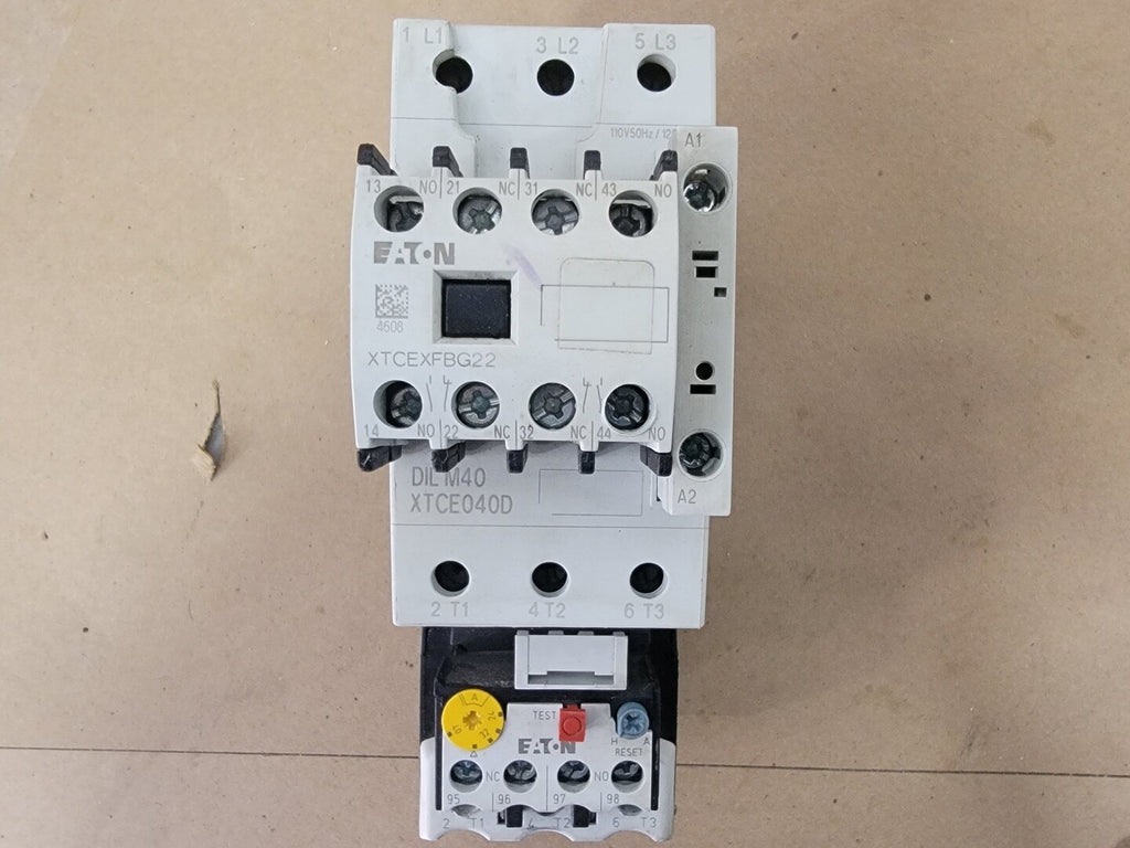 EATON 40 Amp, 3 Pole, 1NO+1NC 110/120 Coil Voltage Contactor XTCE040D 