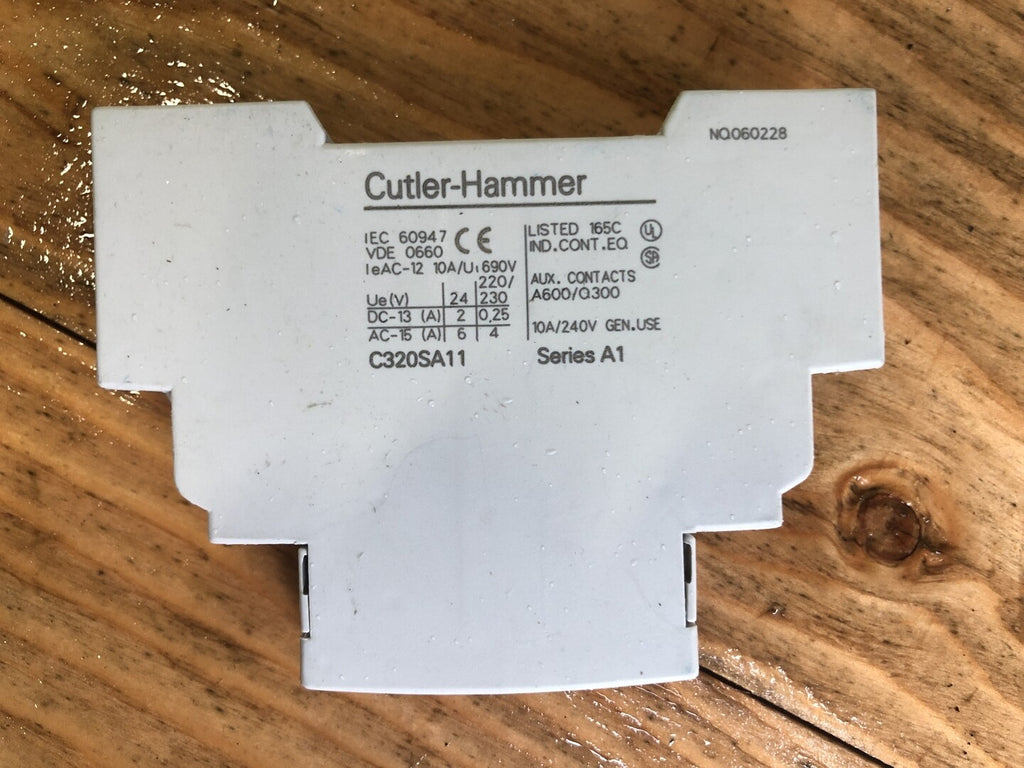 EATON 10 Amp, 240 VAC Coil Auxiliary Contact C320SA11 