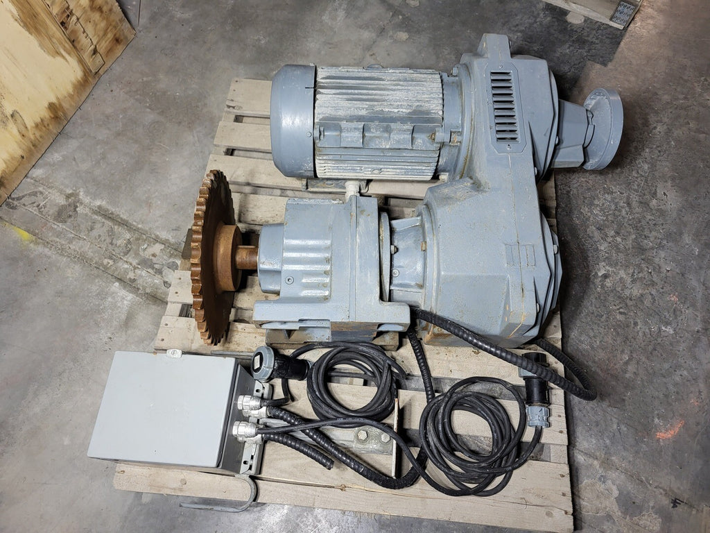 SEW-EURODRIVE 14.75 hp Gearmotor R87VU41DV160M4 w/ Junction Box and Mounting Bracket
