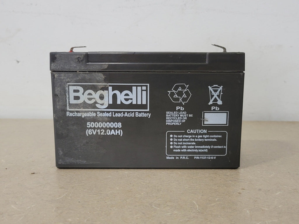 BEGHELLI 6V, 12Ah Rechargeable Sealed Lead Acid Battery 500000008