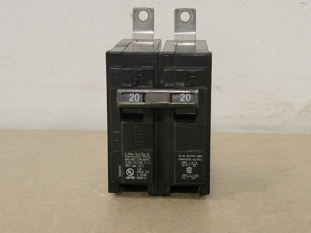 SIEMENS 20 Amp, 2 Pole, 120/240 Volts Circuit Breaker B220