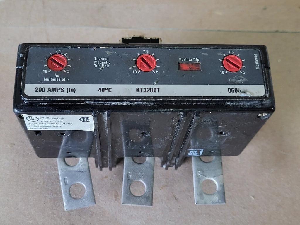 CUTLER-HAMMER 200 Amp 3-Pole Thermal Magnetic Trip Unit KT3200T