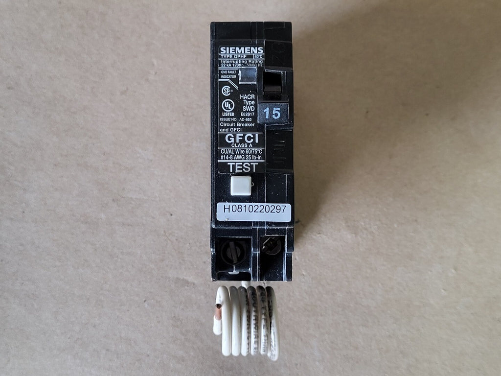 SIEMENS 15 Amps, 1-Pole, 120 volts Circuit Breaker QF115H
