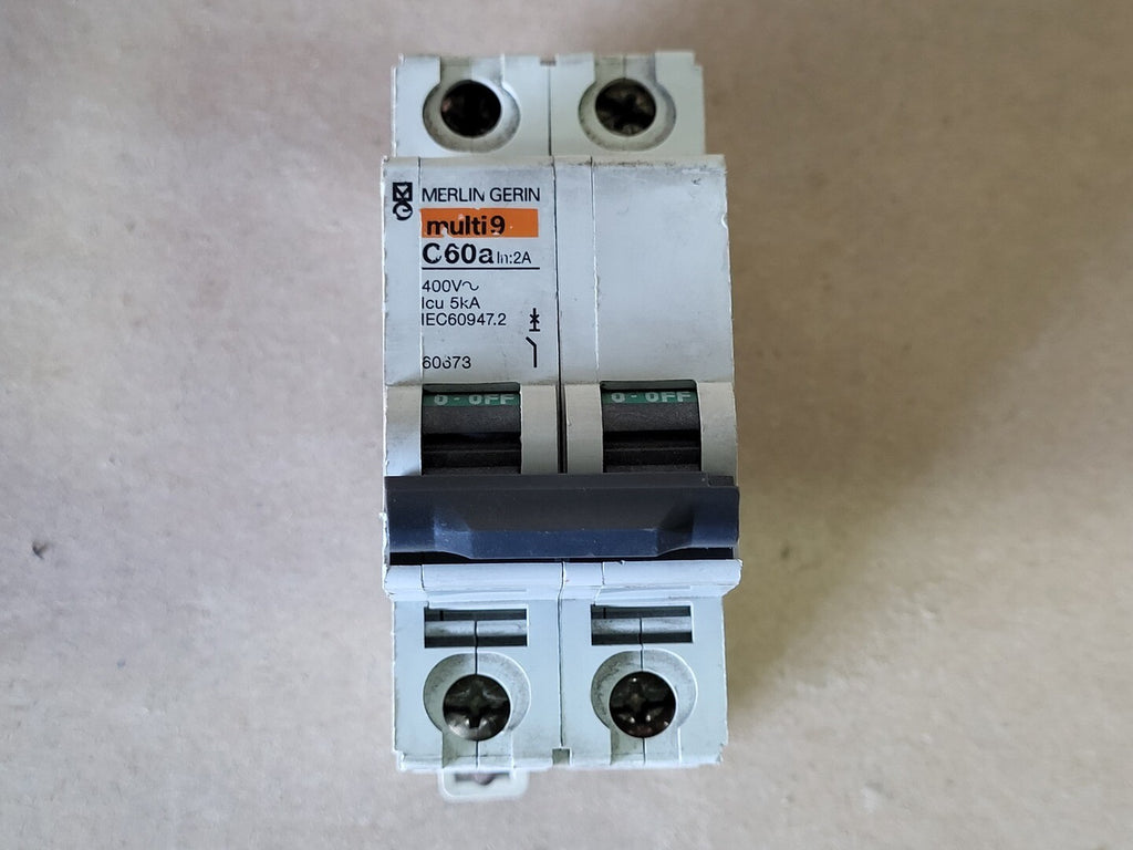 MERLIN GERIN 2 Amp, 2 Pole, 400 Volts Miniature Circuit Breaker C60a