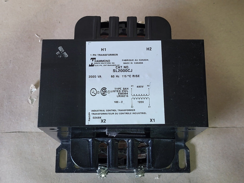 HAMMOND 2000VA Industrial Control Transformer 480 pri. volts, 120 sec. volts SL2000CJ