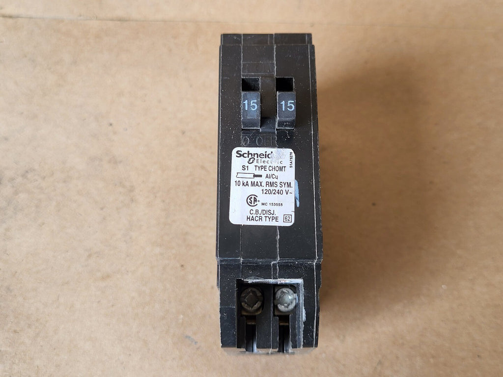 SCHNEIDER ELECTRIC 15 Amp, 1 Pole, 120/240 Volts Circuit Breaker CHOMT1515