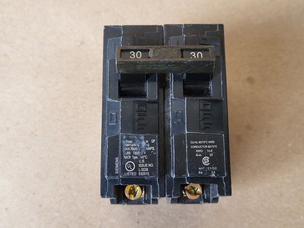SIEMENS 30 Amp, 2 Pole, 120/240 volts Circuit Breaker Q230