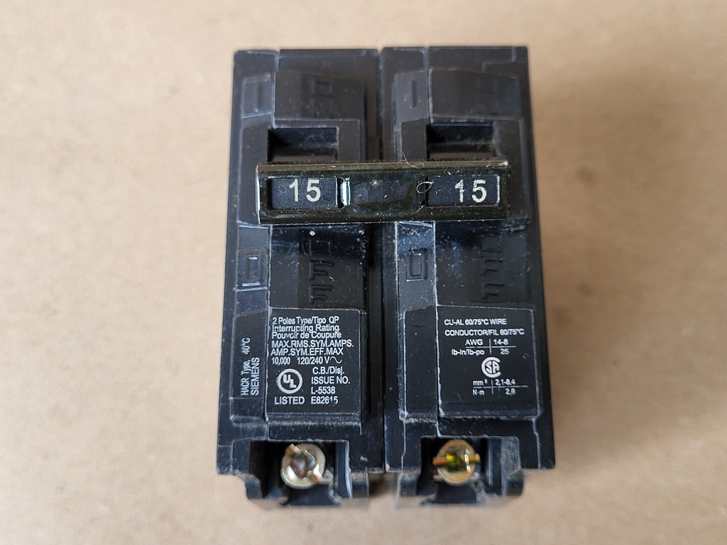 SIEMENS 15 Amp, 2 Pole, 120/240 volts Circuit Breaker Q215