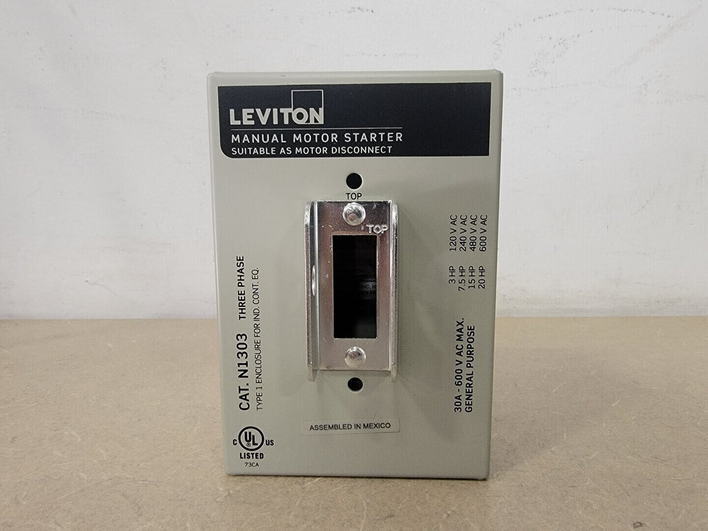 LEVITON Manual Motor Starter N1303, 30A, 600V