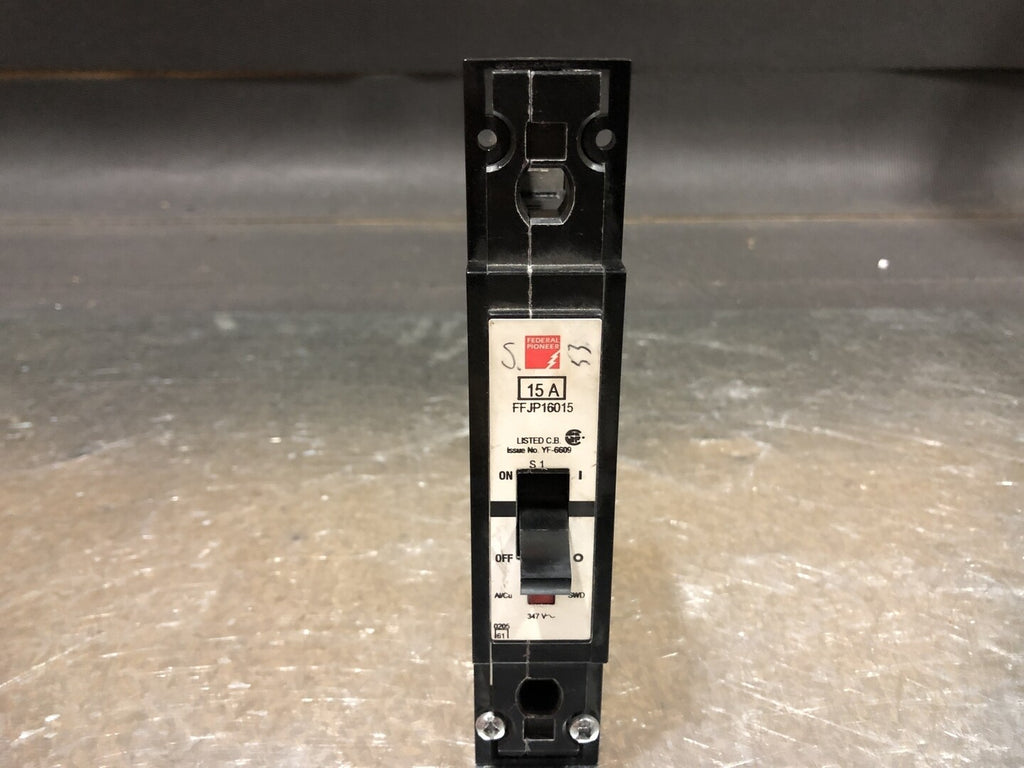 FEDERAL PIONEER 15 Amp, 1 Pole, 120 volts Circuit Breaker FFJP16015