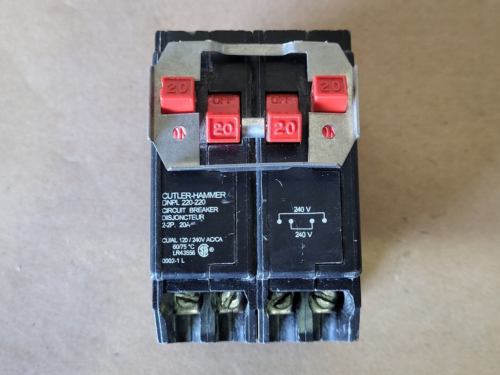 CUTLER-HAMMER 20 Amp, 2 2-Pole, 120/240 Volts Quadplex Circuit Breaker DNPL220-220
