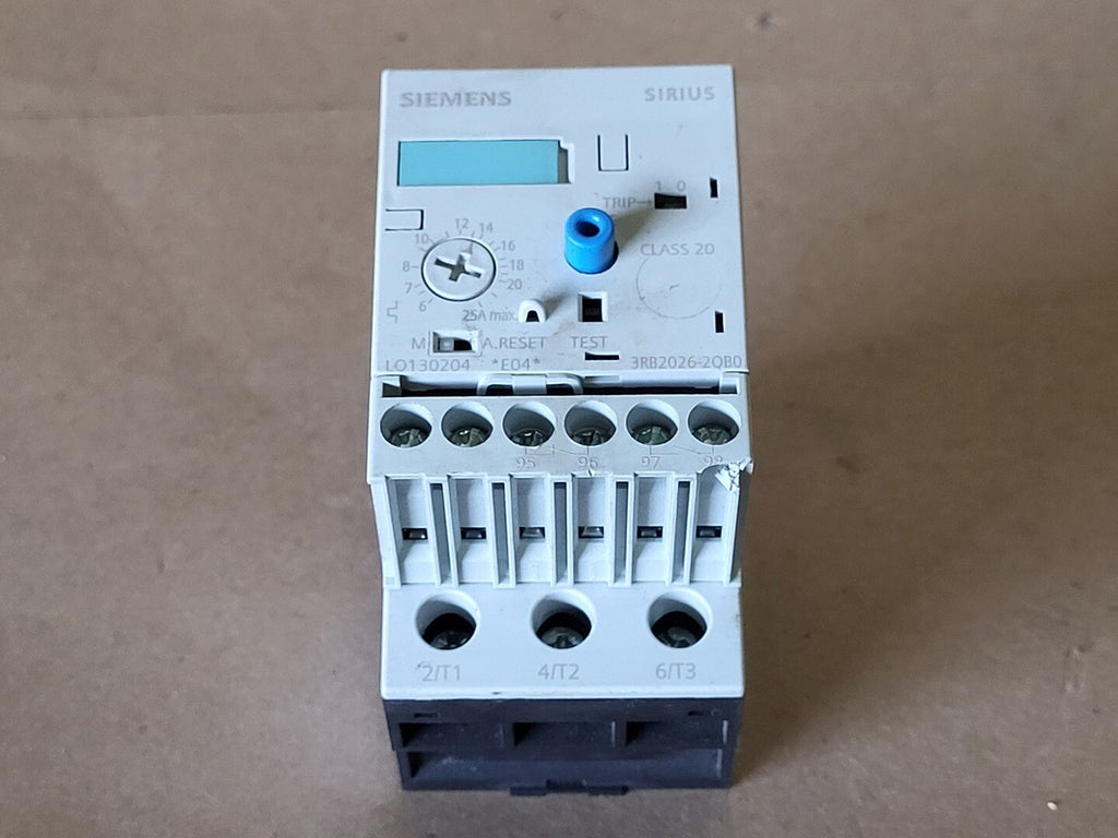 SIEMENS 25 Amps Electronic Overload Relay 3RB2026-2QB0