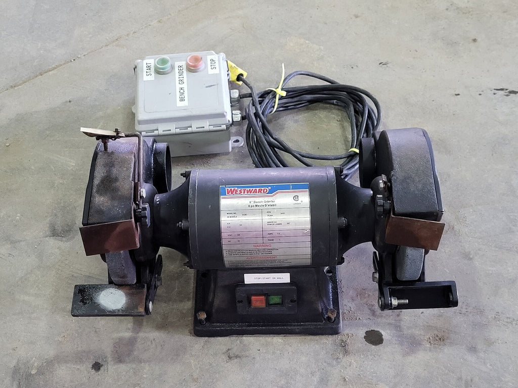 WESTWARD 3/4 HP 120V 3450 RPM 8 Inch Bench Grinder BG8D